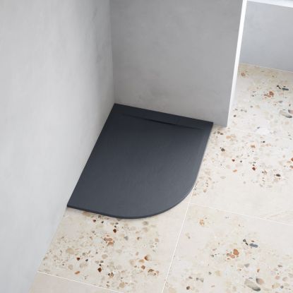 Altea 1200x900 Anthracite Slate Shower Tray Offset Quadrant Left Hand