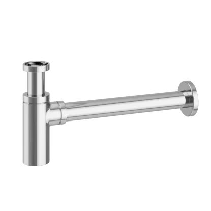 Minimal Round Brass Bottle Trap Chrome