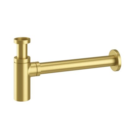 Minimal Round Bottle Trap Brushed Brass