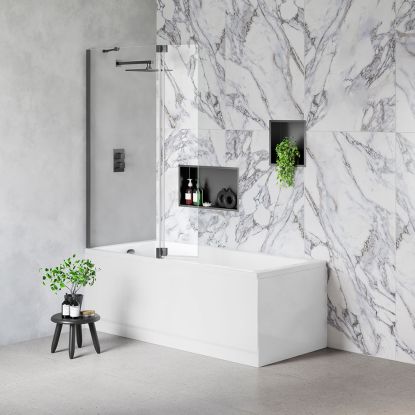 Emmi Bath Screen Wall Profile & Bracing Bar Kit Gun Metal