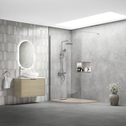 Emmi Curved Wetroom Panel Glass Only