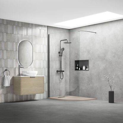 Emmi Curved Wetroom Panel Profile & Bracing Bar Kit Gun Metal