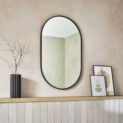 Finn 50 Non Illuminated Black Frame Mirror