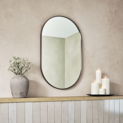 Finn 50 Non Illuminated Gun Metal Frame Mirror