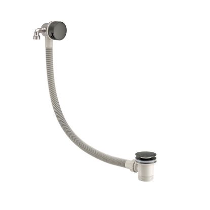 Round Overflow Bath Filler c/w Easy Clean Waste Gun Metal