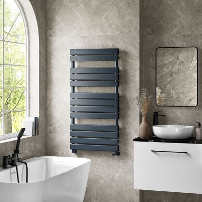 Jett 1210 x 600 Anthracite Heated Towel Rail