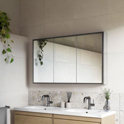 Corey 120 LED Gun Metal Frame Mirror Cabinet