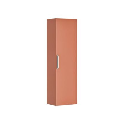 Calia 1 Door Wall Hung Tall Boy Baked Terracotta Matt (Chrome Handle)