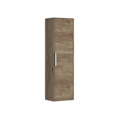 Calia 1 Door Wall Hung Tall Boy Tobacco Oak (Chrome Handle)