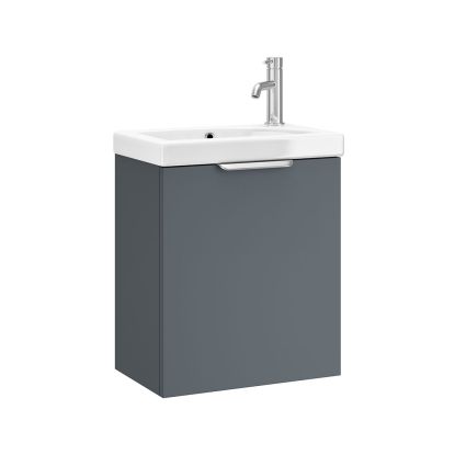 Keva 470mm 1 Door Wall Unit Lead Grey Matt (Chrome Handle)