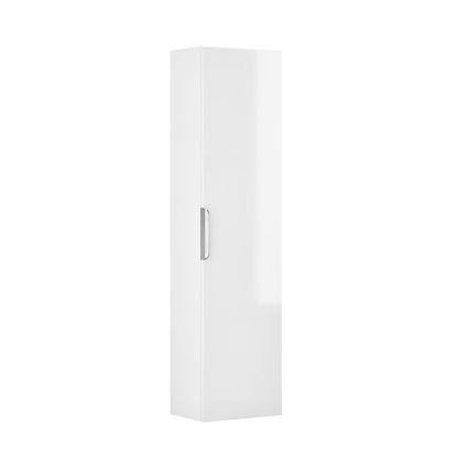 Keva / Edyn 1 Door Tall Boy White Gloss (Chrome Handle)