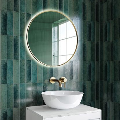 Kaci 60 LED Brushed Brass Frame Mirror