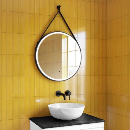 Neve 60 LED Black Frame Mirror with Strap