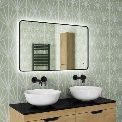 Quin 100 LED Black Frame Mirror