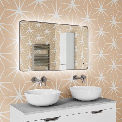 Quin 100 LED Gun Metal Frame Mirror