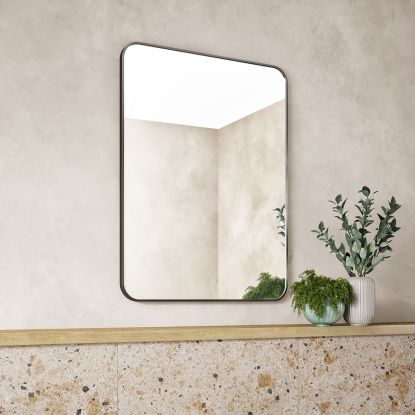 Quin 60 Non Illuminated Gun Metal Frame Mirror