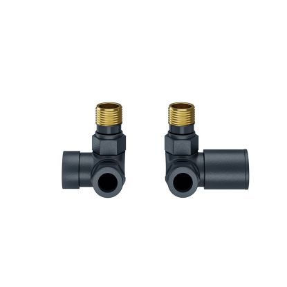 Round Radiator Valves - Corner Anthracite