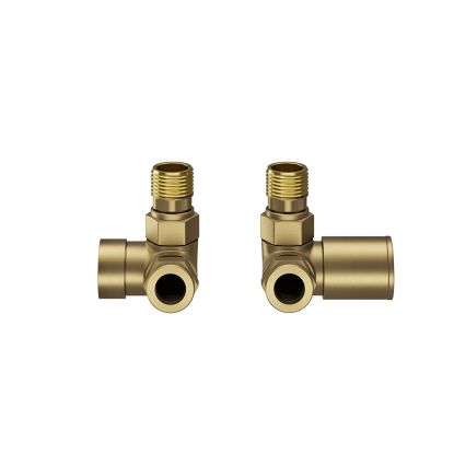 Round Radiator Valves - Corner Brushed Brass