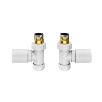 Round Radiator Valves - Straight White