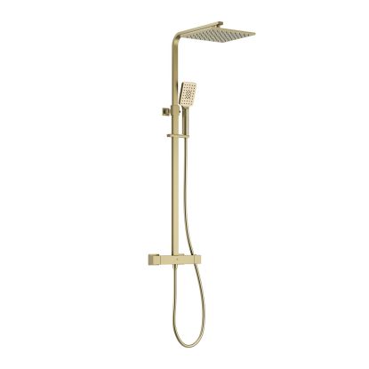 Dayla Exposed Square Thermostatic Shower Brushed Brass