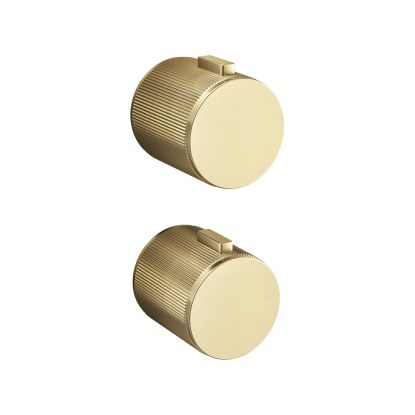 Ryver Round Concealed Valve Fluted Handle Pack Brushed Brass