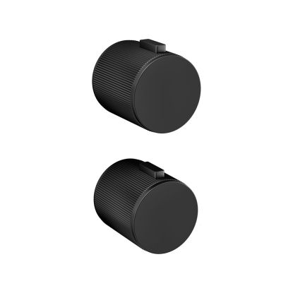 Ryver Round Concealed Valve Fluted Handle Pack Black