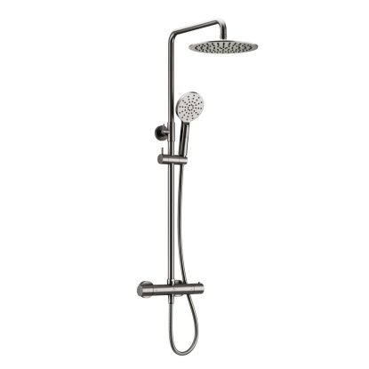 Ryver Round Exposed Thermostatic Shower Gun Metal