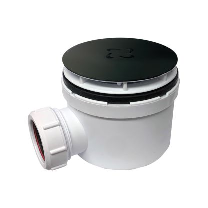 90mm High Flow Shower Waste c/w Black Cover