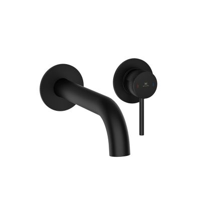 Ryver Fluted Wall Mounted Bath Filler Black