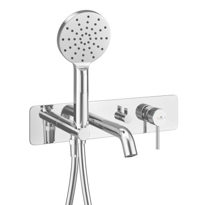 Ryver Fluted Wall Mounted Bath Shower Mixer Chrome