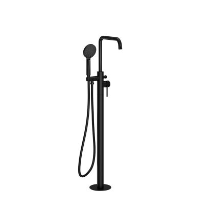 Ryver Fluted Floorstanding Bath Shower Mixer Black