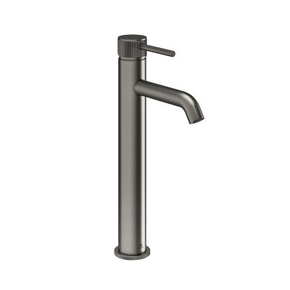 Ryver Fluted Tall Basin Mono Gun Metal c/w Universal Waste
