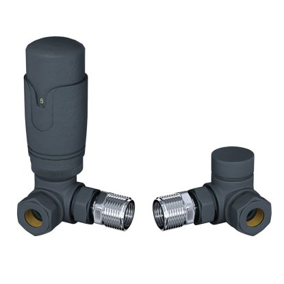 Thermostatic Radiator Valves - Corner Anthracite