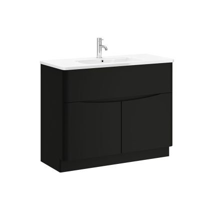 Zola 1000mm 1 Drawer,2 Door Floor Unit Black Matt