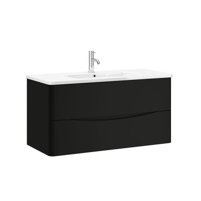 Zola 1000mm 2 Drawer Wall Unit Black Matt