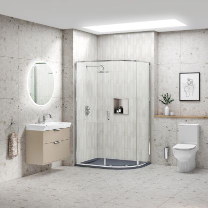 Otto 8mm 1 Door Offset Quadrant 1000x800mm Chrome