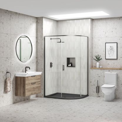 Otto 8mm 1 Door Offset Quadrant 1000x800mm Gun Metal