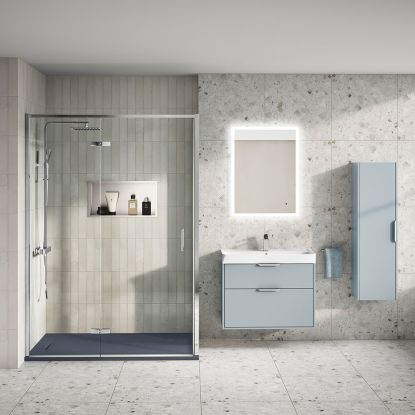 Otto 8mm Hinge & Inline Door 1200mm Chrome