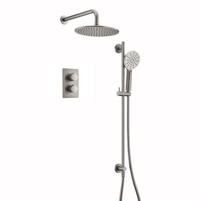 Ryver Shower Kit 3 Fluted Gun Metal