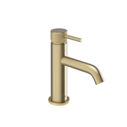 Ryver Knurled Basin Mono Brushed Brass c/w Universal Waste