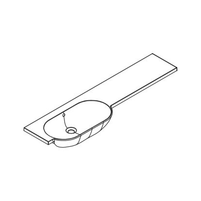 Combi Round Slimline 1054mm Left Hand Resin Worktop Basin