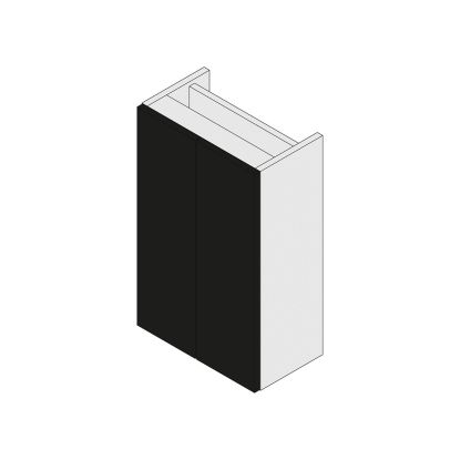 Stockton Slimline 400mm 2 Door Storage Unit Black Matt