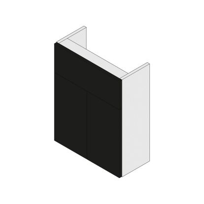 Stockton Slimline 500mm 2 Door Basin Unit Black Matt
