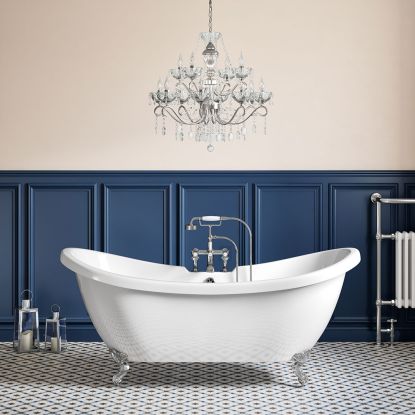 Traditional Acrylic Double Slipper Bath